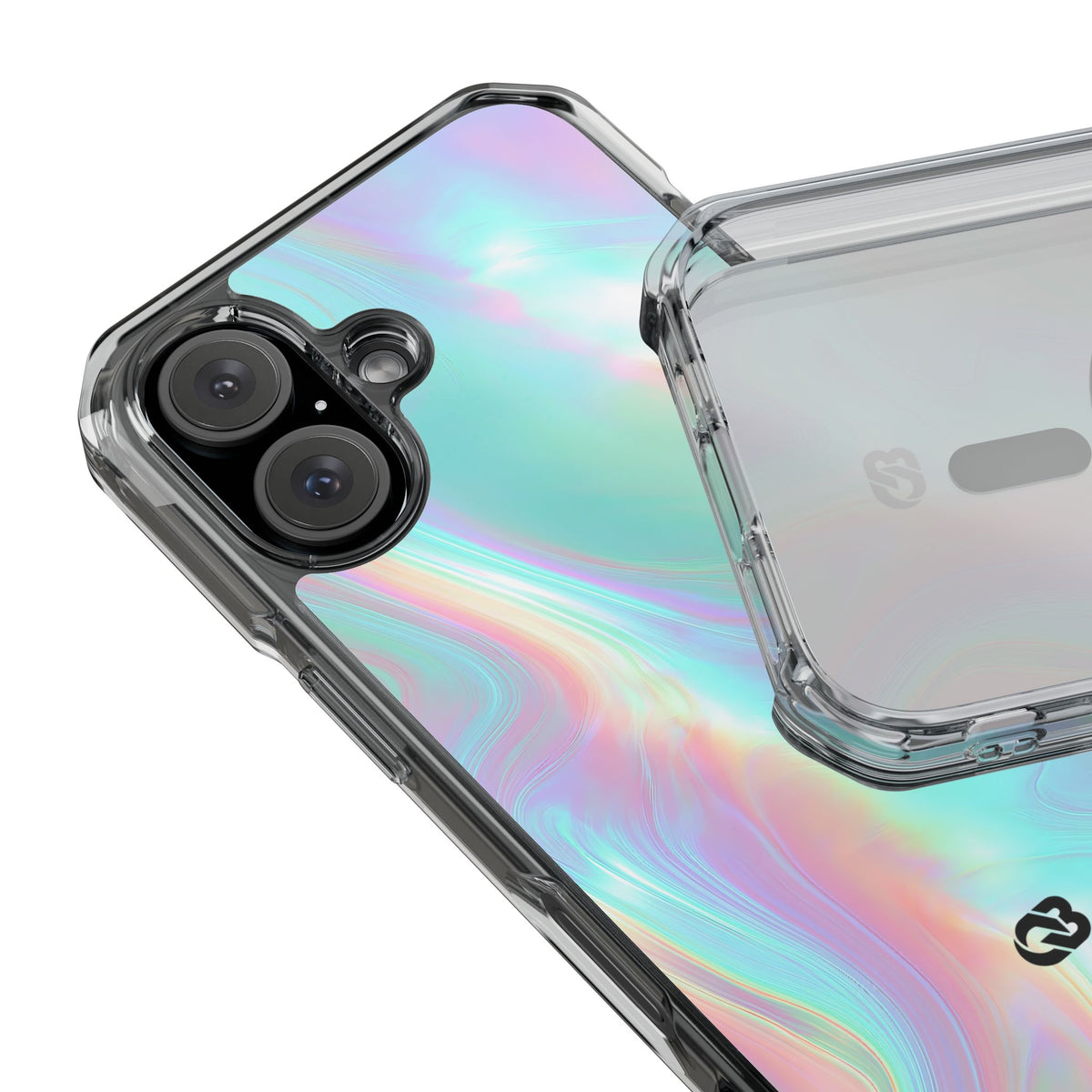 Prismatic Liquid Light · Clear Impact Magnetic Phone Case for iPhone · Teal
