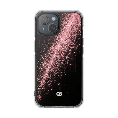 Rose Digital Cascade · Clear Impact Magnetic Phone Case for iPhone · Pink