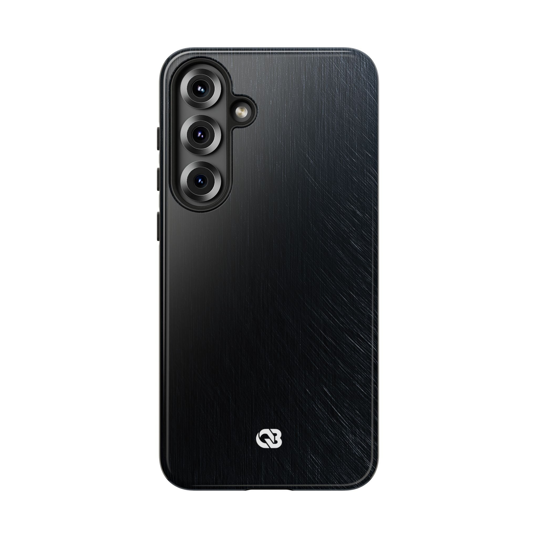 Black Tough Phone Case for Samsung - Midnight Brushed Grain