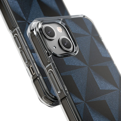 Faceted Slate · Clear Impact Magnetic Phone Case for iPhone ·  Blue