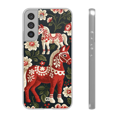 Nordic Dala Meadow · Lite Phone Case for Samsung · Red
