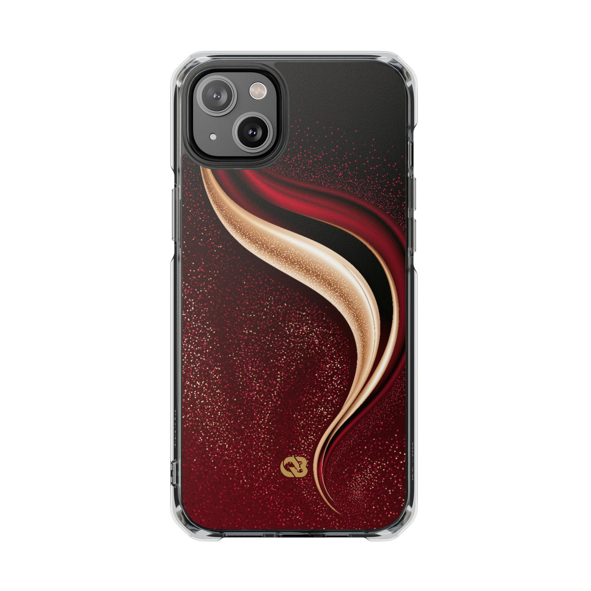 Gilded Crimson Flow · Clear Impact Magnetic Phone Case for iPhone · Red
