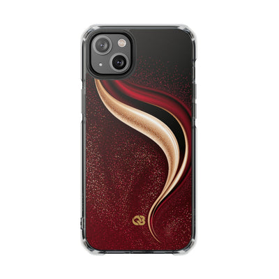 Gilded Crimson Flow · Clear Impact Magnetic Phone Case for iPhone · Red