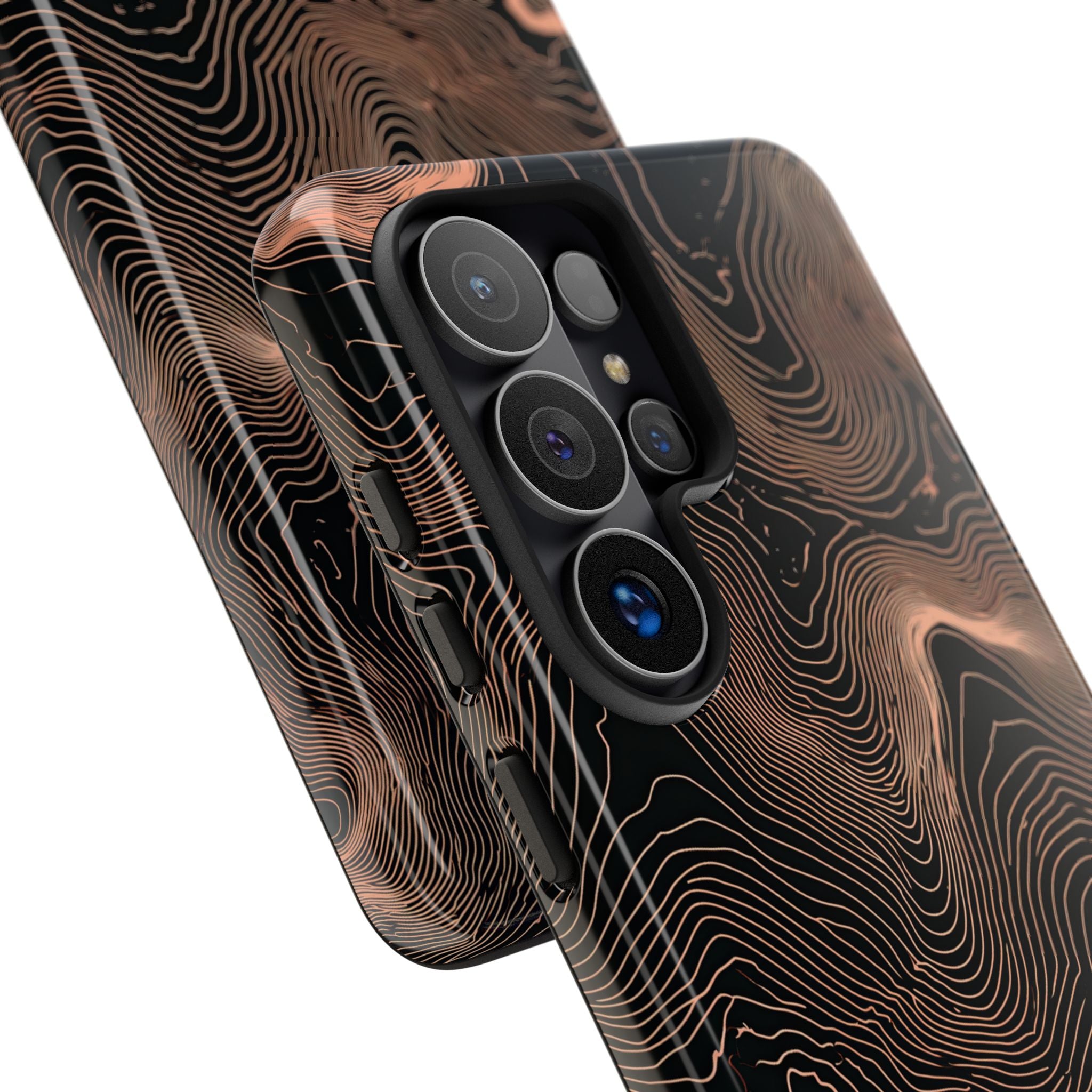 Orange Tough Phone Case for Samsung - Salmon Ridge Topo