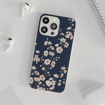 Midnight Plum Blossom · Lite Phone Case for iPhone ·  Blue