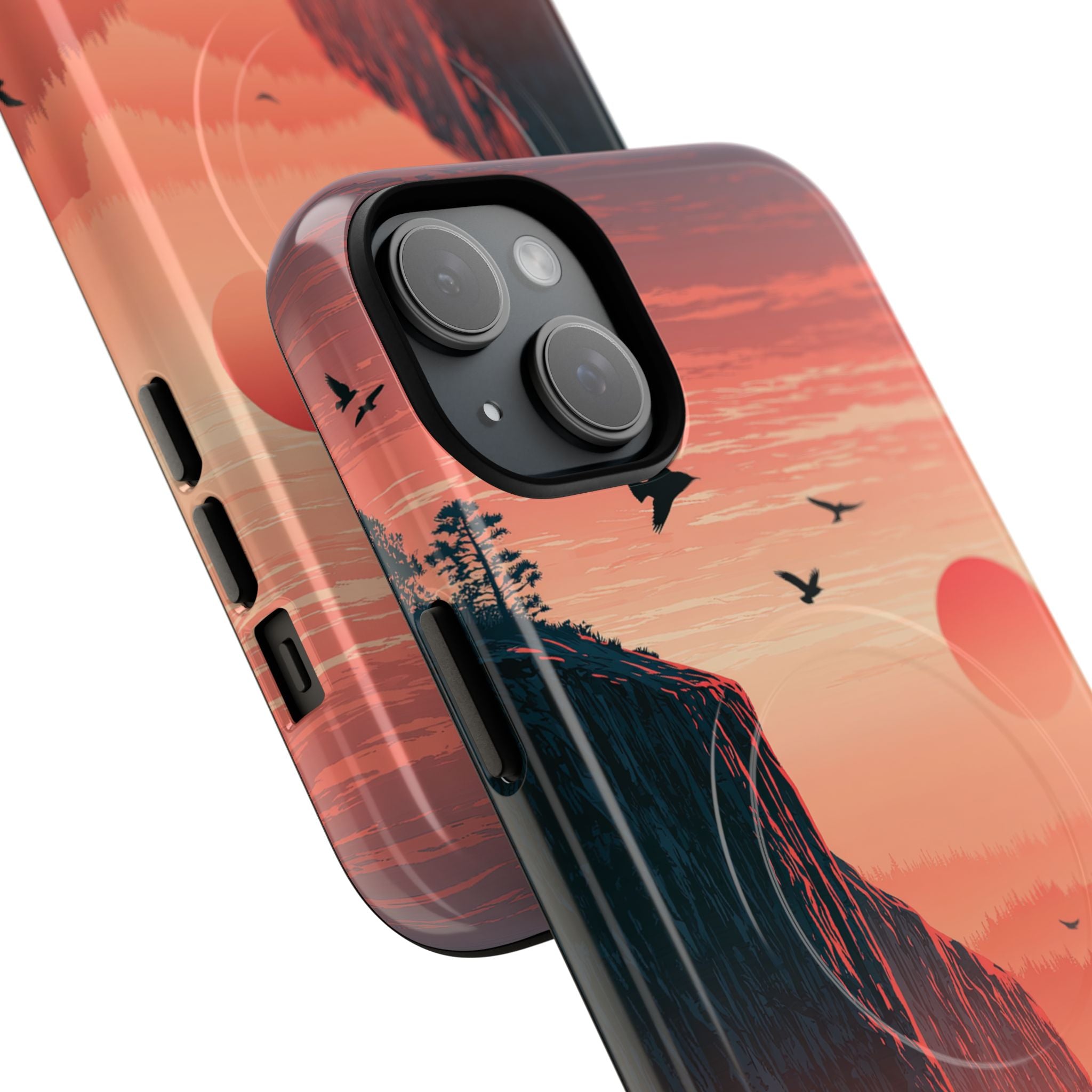 Orange Tough 2.0 Magsafe Phone Case for iPhone - Crimson Ridge Flight