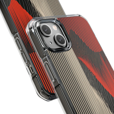 Red Impact MagSafe Phone Case for iPhone - Crimson Pulse Topo