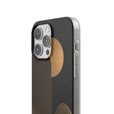 Gold Lite Phone Case for iPhone - Gilded Obsidian Dunes