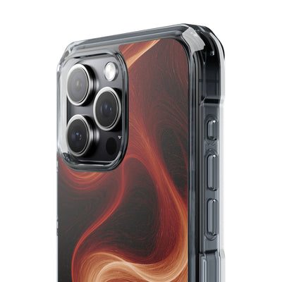 Solar Ember Flow · Clear Impact Magnetic Phone Case for iPhone · Orange