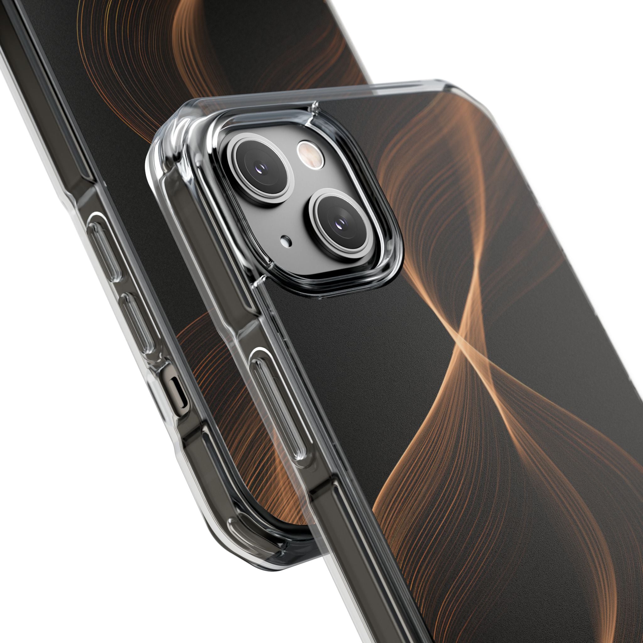 Brown Impact MagSafe Phone Case for iPhone - Copper Silk Wave