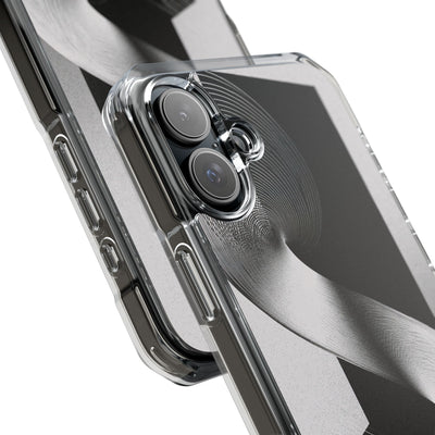 Grey Impact MagSafe Phone Case for iPhone - Obsidian Moiré Wave