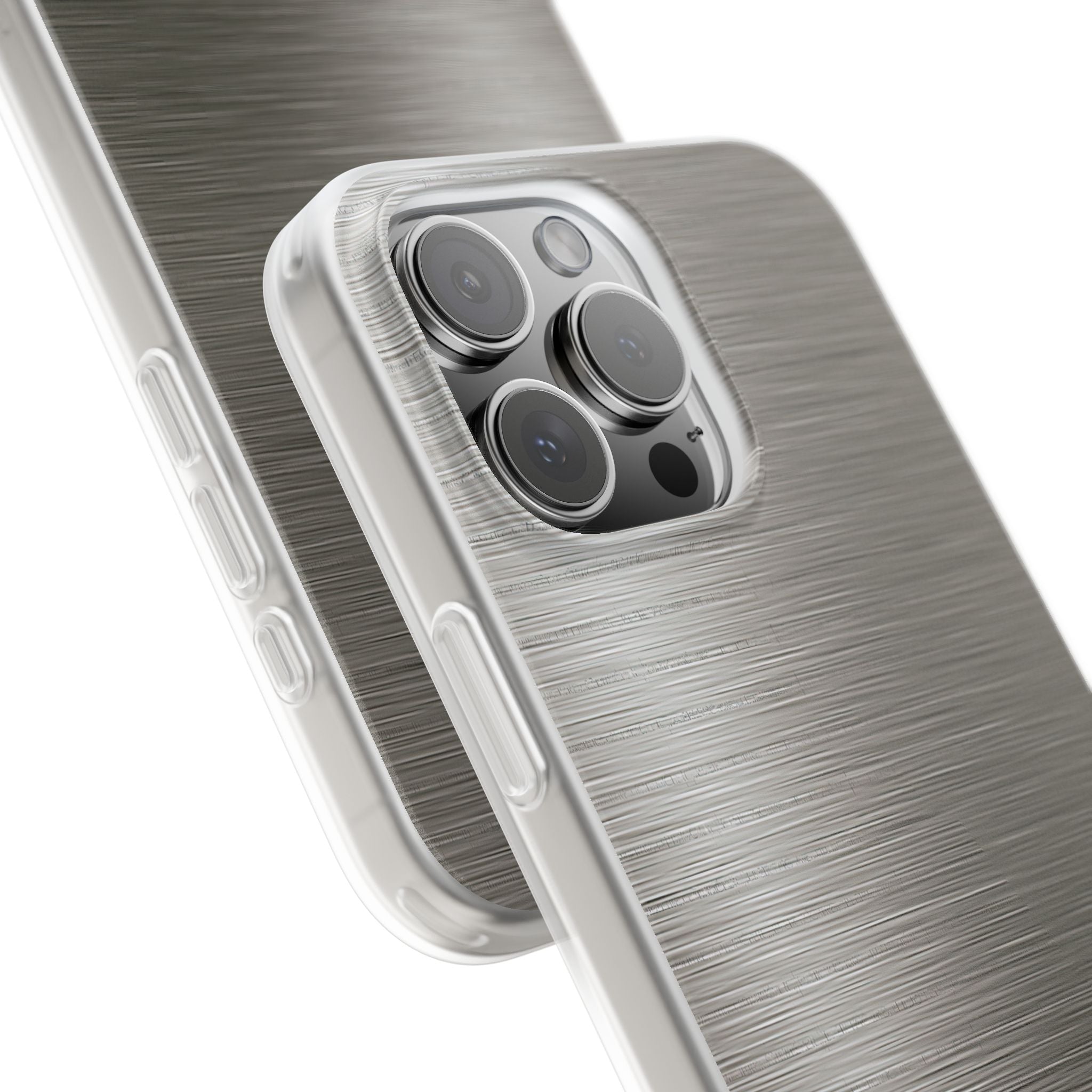 Grey Lite Phone Case for iPhone - Brushed Industrial Steel