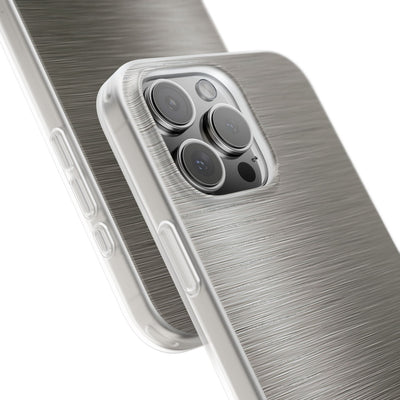 Grey Lite Phone Case for iPhone - Brushed Industrial Steel
