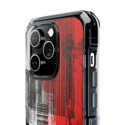 Distorted Barcode · Clear Impact Magnetic Phone Case for iPhone · Black