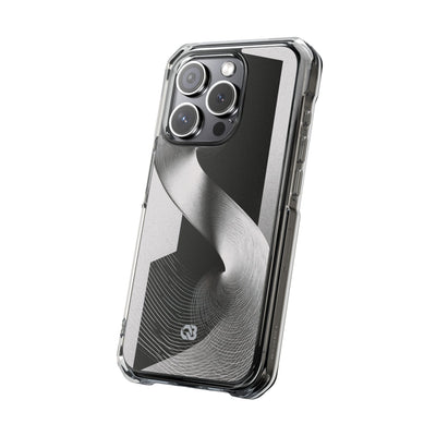 Grey Impact MagSafe Phone Case for iPhone - Obsidian Moiré Wave