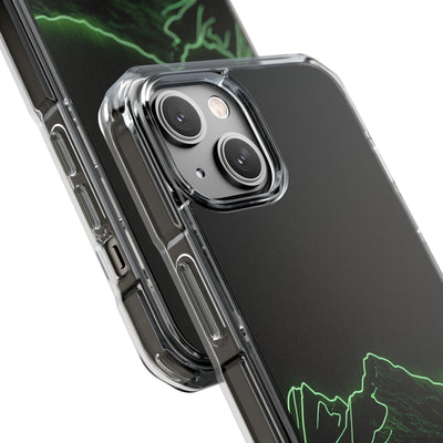 Nordic Mountain Contour · Clear Impact Magnetic Phone Case for iPhone · Black