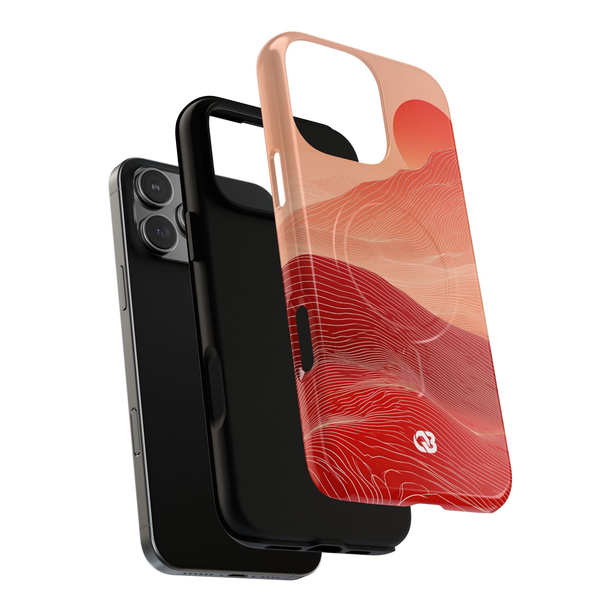 Red Tough 2.0 Magsafe Phone Case for iPhone - Crimson Ridge Lines