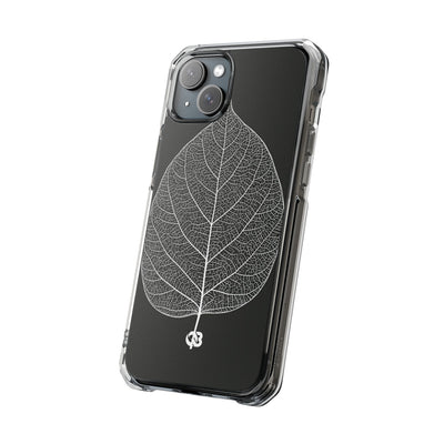 Black Impact MagSafe Phone Case for iPhone - Bleached Leaf Lattice