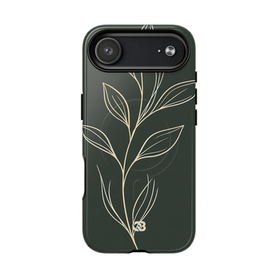 Minimal Botanical Stem · Tough 2.0 Magnetic Phone Case for iPhone · Green