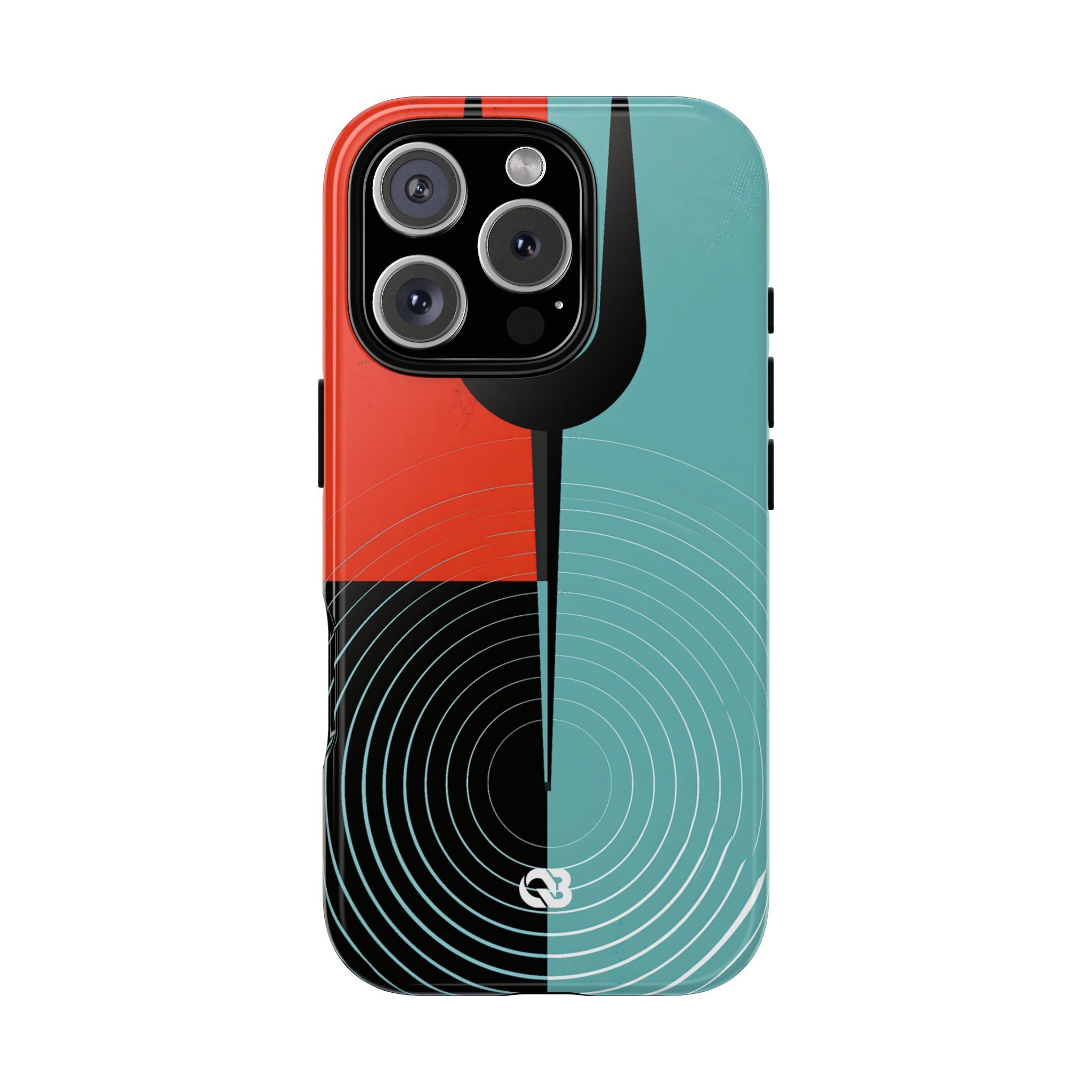Teal Tough Phone Case for iPhone - Sonic Static Split