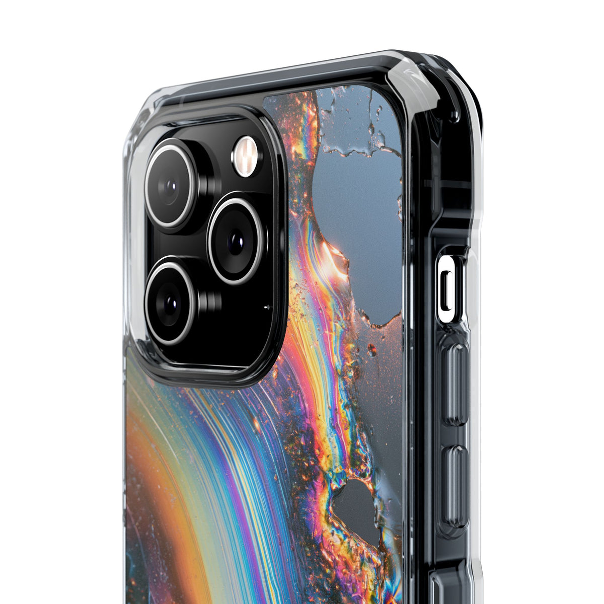 Prismatic Aura Flow · Clear Impact Magnetic Phone Case for iPhone · Blue