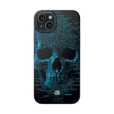 Cyan Glitch Skull · Soft Phone Case for iPhone