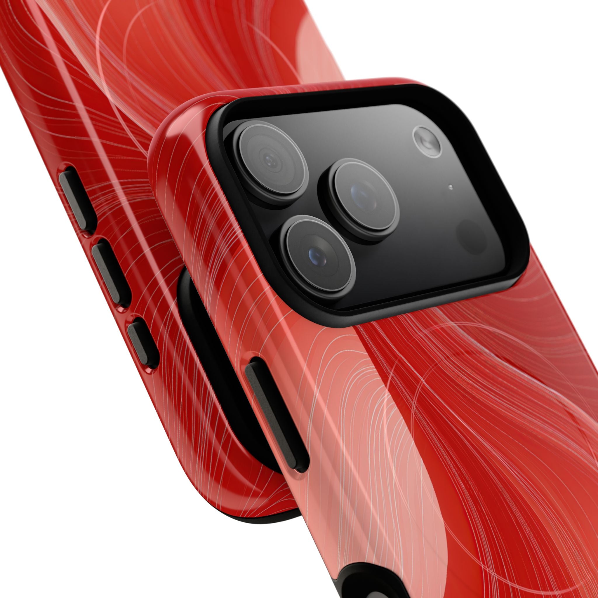 Red Tough 2.0 Magsafe Phone Case for iPhone - Crimson Silk Strands