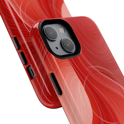 Red Tough 2.0 Magsafe Phone Case for iPhone - Crimson Silk Strands