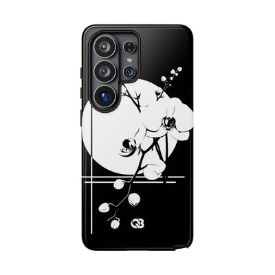 Black Tough Phone Case for Samsung - Lunar Orchid Grid
