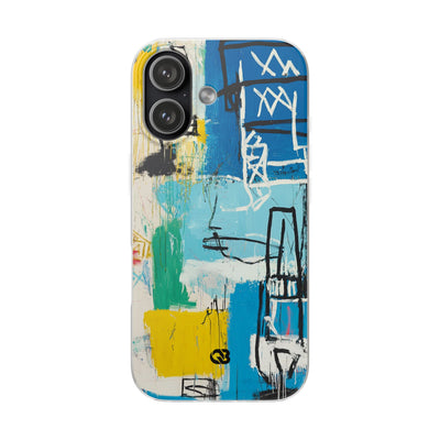 Azure Urban Scribble · Soft Phone Case for iPhone