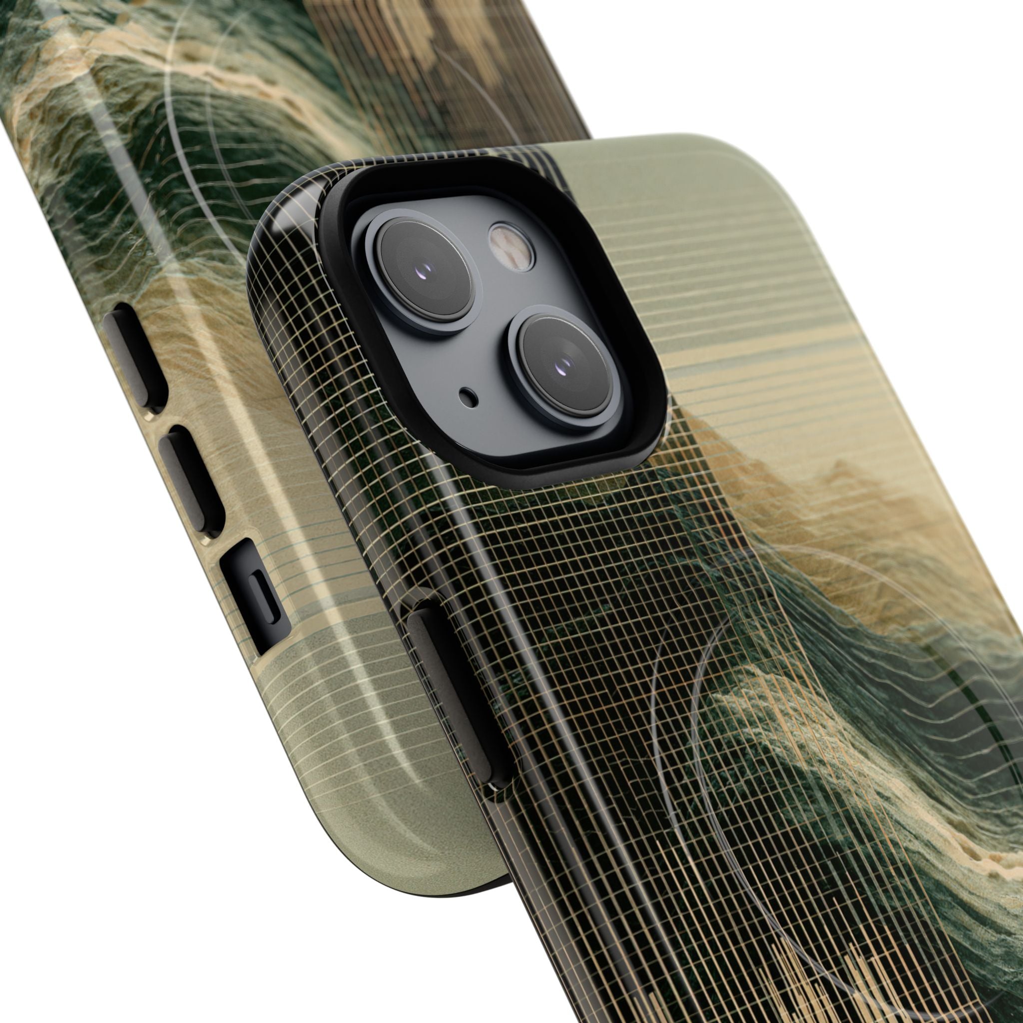 Beige Tough 2.0 Magsafe Phone Case for iPhone - Veridian Data Ridge