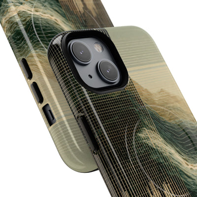 Beige Tough 2.0 Magsafe Phone Case for iPhone - Veridian Data Ridge