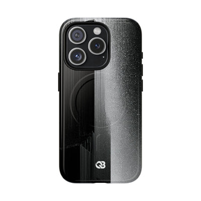 Black Tough 2.0 Magsafe Phone Case for iPhone - Brutalist Pixel Monolith