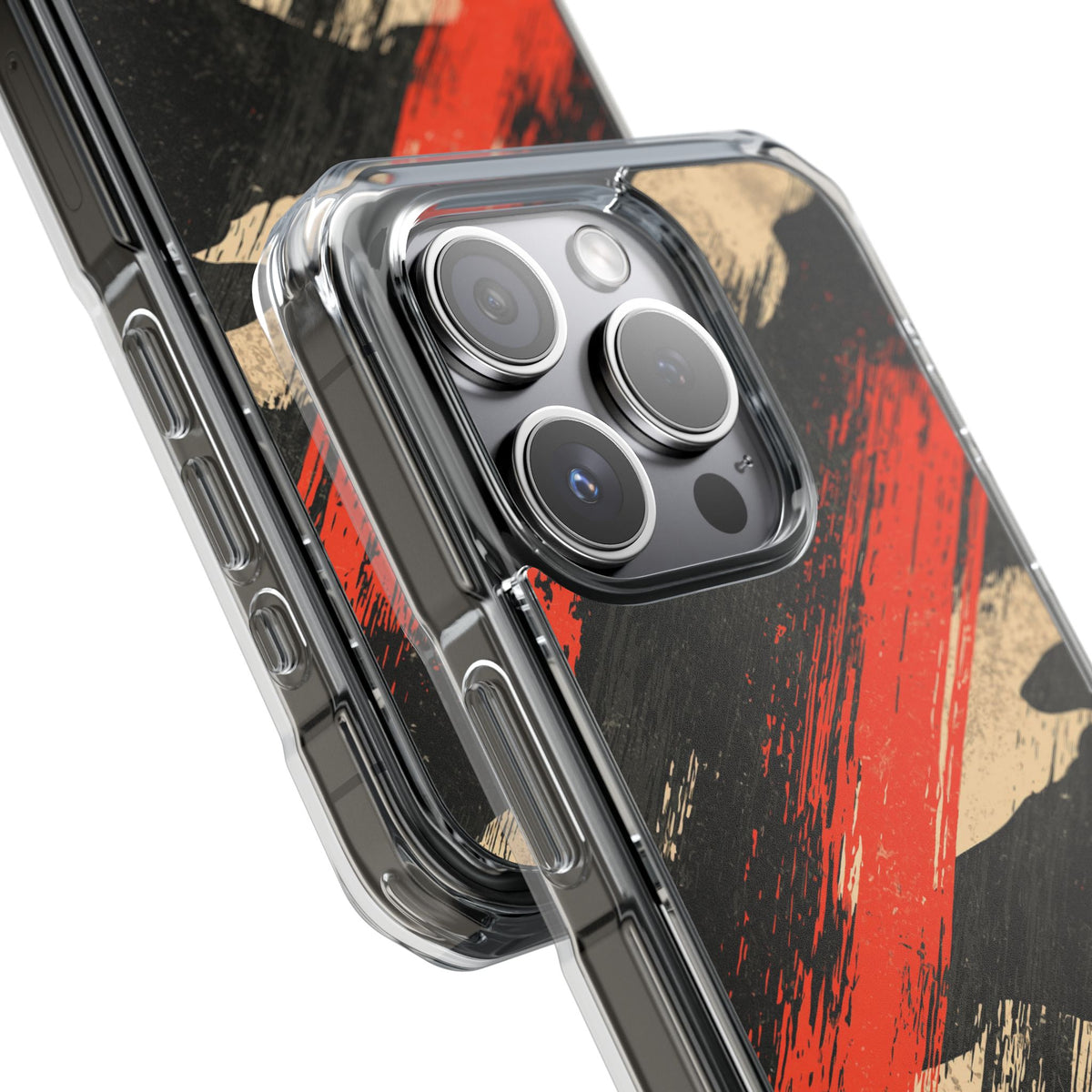 Urban Slash Camo · Clear Impact Magnetic Phone Case for iPhone · Black