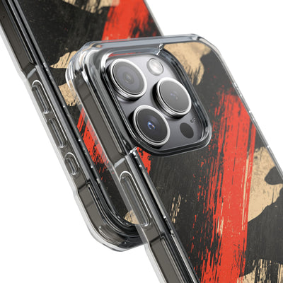 Urban Slash Camo · Clear Impact Magnetic Phone Case for iPhone · Black