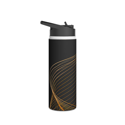 Golden Contour Flow · Insulated Water Bottle · Black