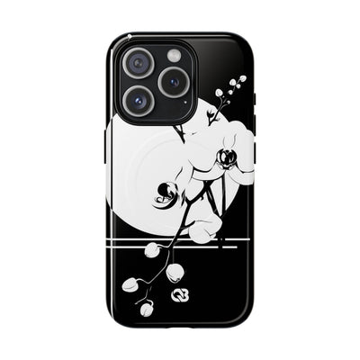 Black Tough 2.0 Magsafe Phone Case for iPhone - Lunar Orchid Grid