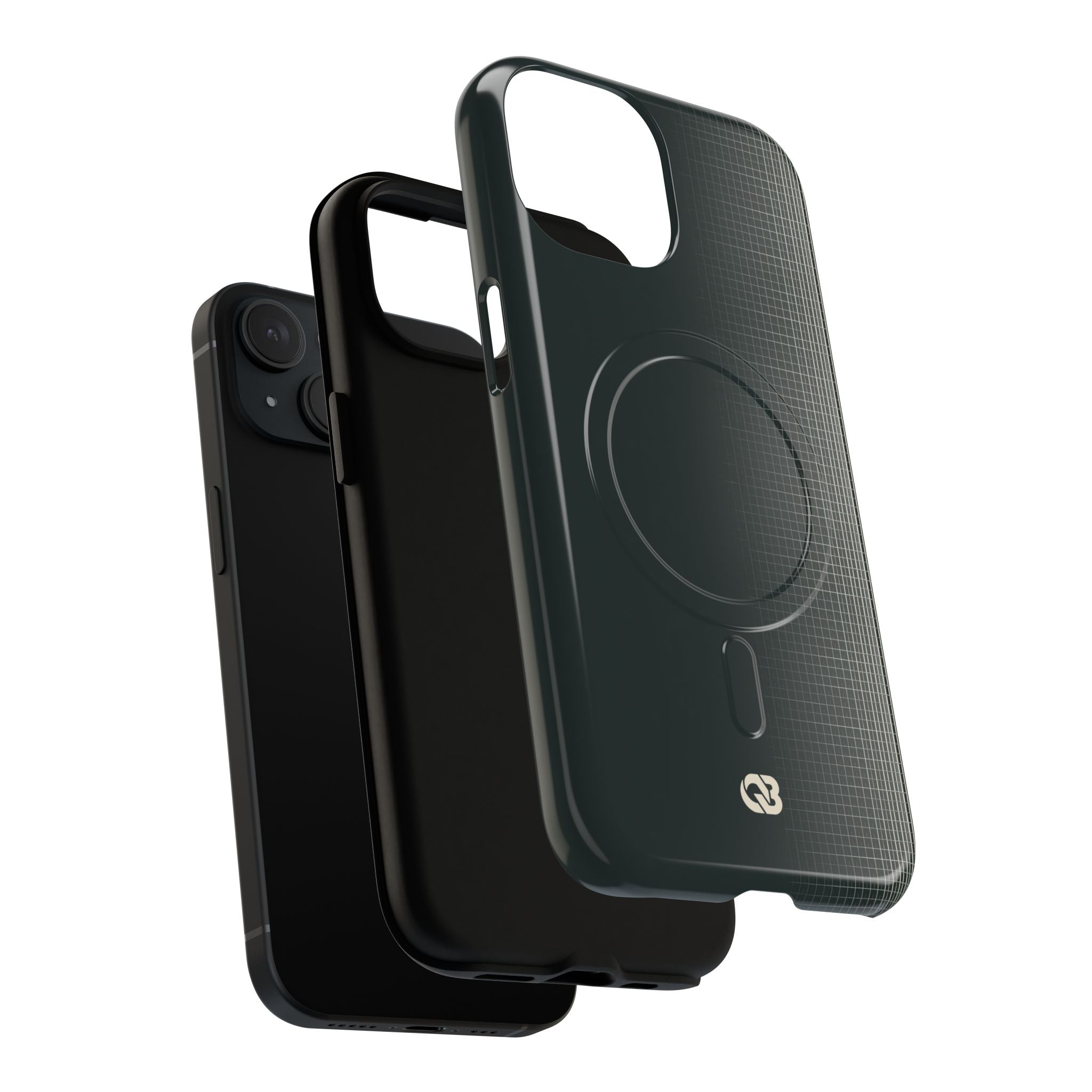 Grey Tough 2.0 Magsafe Phone Case for iPhone - Charcoal Tech Grid