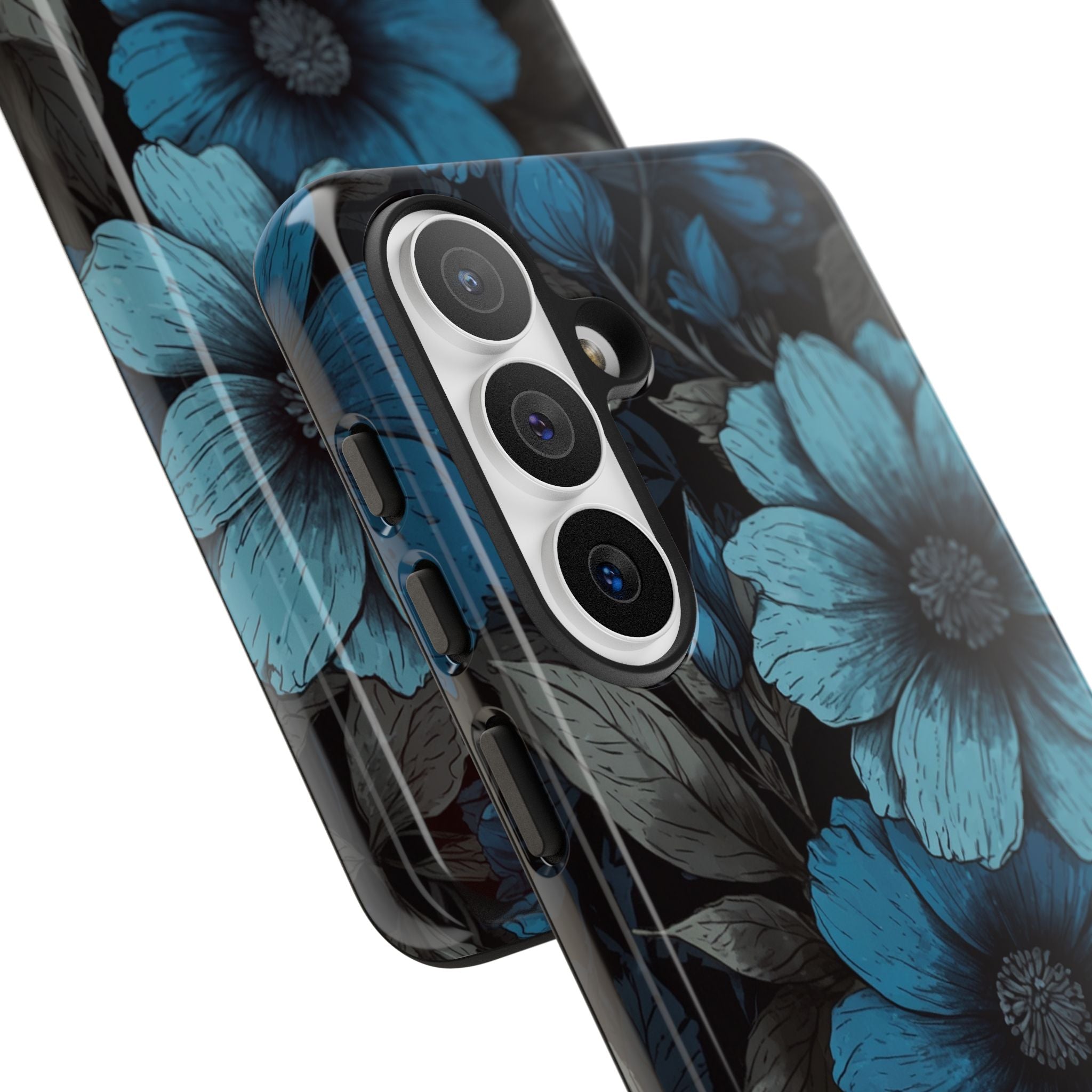 Obsidian Blue Petals · Tough Handyhülle für Samsung