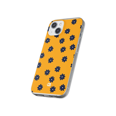 Navy Daisy Mustard · Soft Phone Case for iPhone