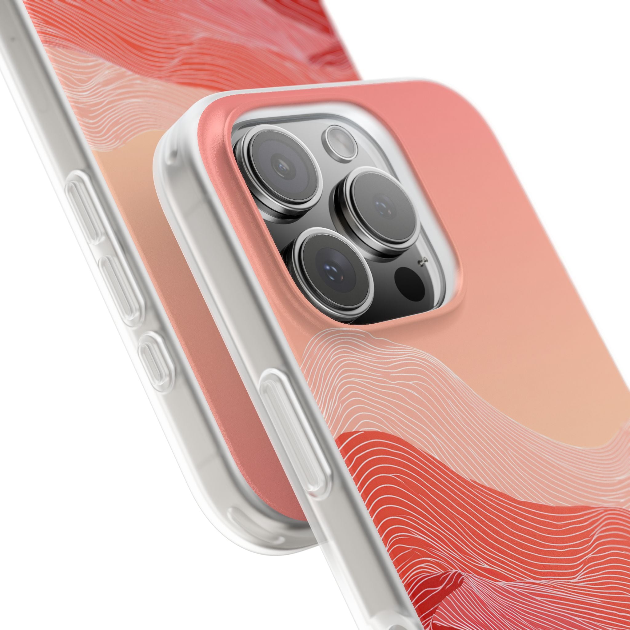 Red Lite Phone Case for iPhone - Crimson Ridge Contour
