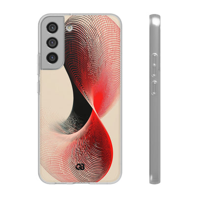 Red Lite Phone Case for Samsung - Crimson Grid Vortex