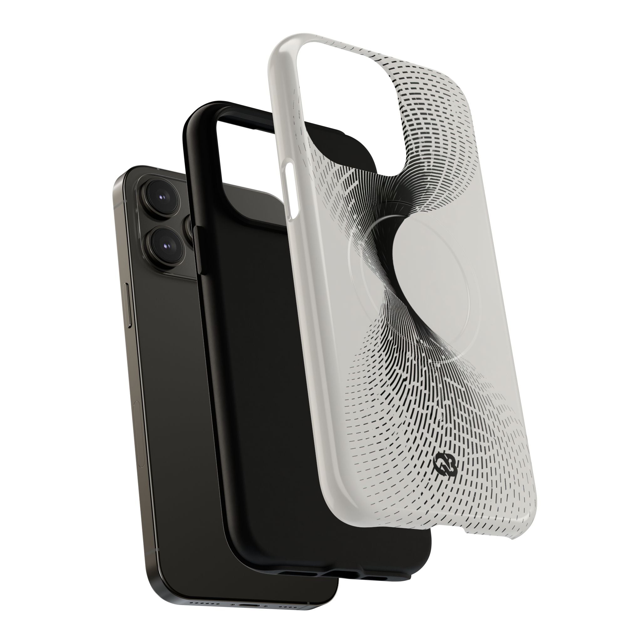 White Tough 2.0 Magsafe Phone Case for iPhone - Linear Torsion Grid