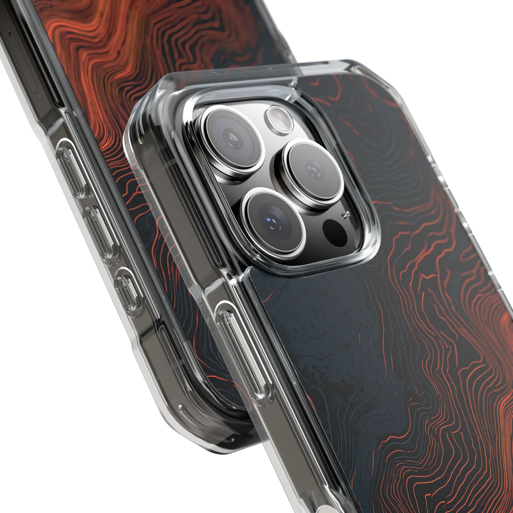 Black Impact MagSafe Phone Case for iPhone - Volcanic Basalt Map
