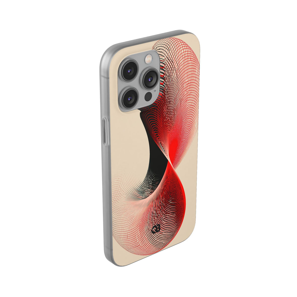 Red Lite Phone Case for iPhone - Scarlet Wireframe Helix