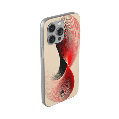 Red Lite Phone Case for iPhone - Scarlet Wireframe Helix