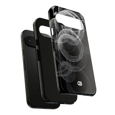 Black Tough Phone Case for Google Pixel - Kinetic Wireframe Orbit