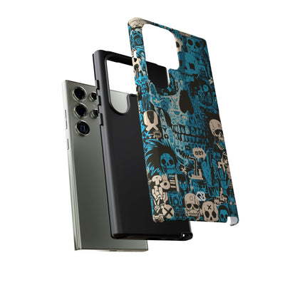 Electric Skull Graffiti · Tough Phone Case for Samsung · Blue