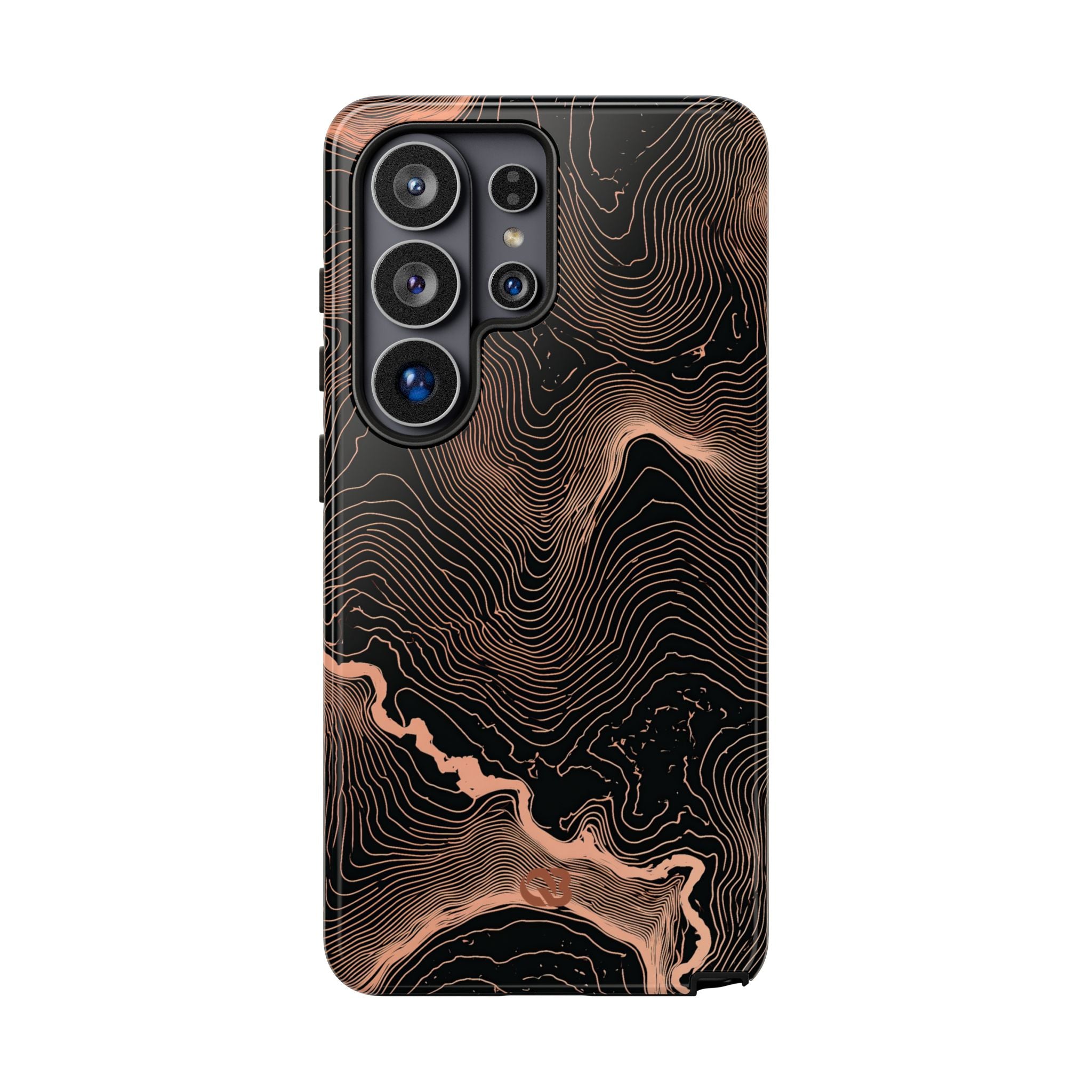Orange Tough Phone Case for Samsung - Salmon Ridge Topo