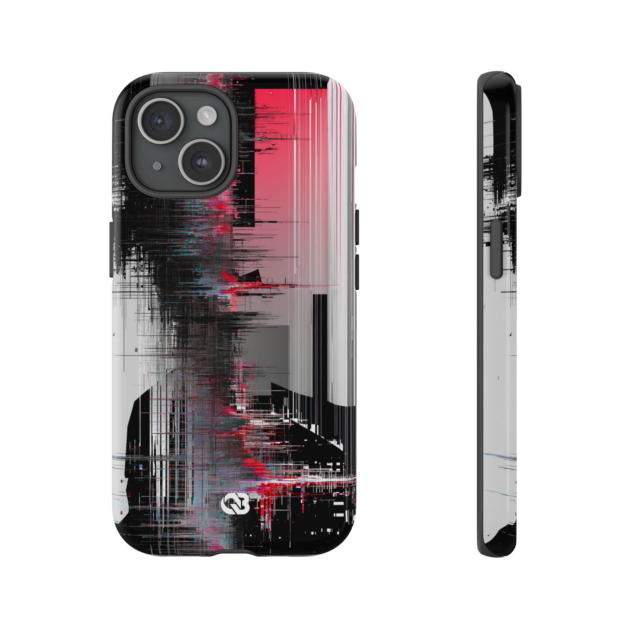 Black Tough Phone Case for iPhone - Crimson Data Leak